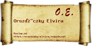 Orszáczky Elvira névjegykártya
